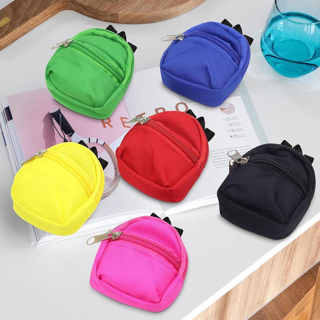 1 Piece Double-Shoulder Zipper Small Coin Purse Keychain Mini Backpack Pendant