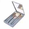 5-teiliges Make-up-Pinsel-Set mit Spiegel, tragbare Box, Lidschattenpinsel, Puderpinsel, Mini-Multifunktions-Vollset an Kosmetikpinseln