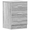 Nachttisch - Sonoma Grau - 3 Schubladen - Holzwerkstoff - 38x35x56 cm