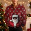 Mens Christmas Sweater Zip Up Sweatshirts Vintage Knit Graphic Sweatshirt Xmas Stand Collar Pullover