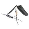 Orurudo Fishing Tackle Stainless Steel Multi-Function Fishing Pliers with Cowhide Pattern, Includes Case and Spiral Cord with Carabiner