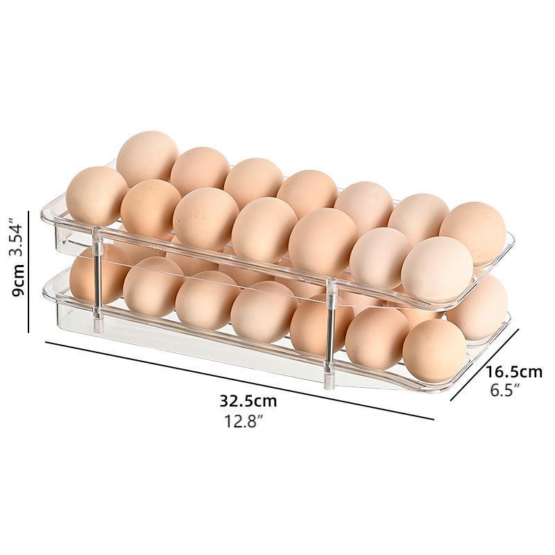Stackable Transparent Egg Storage Box - Multi-layer, Large Capacity for Refrigerator