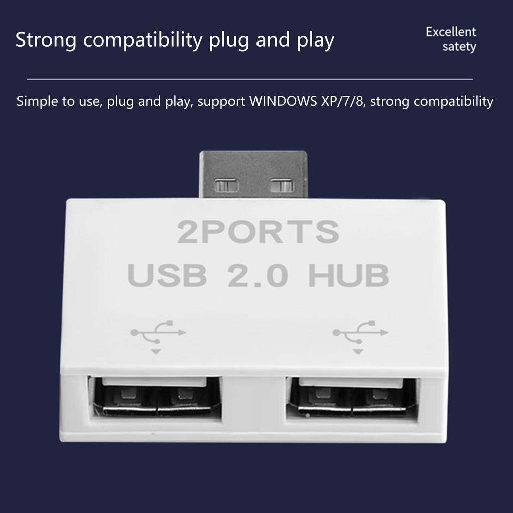 USB 2.0 A Male To Double USB Female Y Splitter Extension Hub For Desktop Laptop And Car Charging Adapter