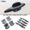For KIA Rio 3 K2 2011-2016 Carbon Fiber Look Chrome Car Door Handle Cover Protector Anti-Scratch Decal Sticker Trim