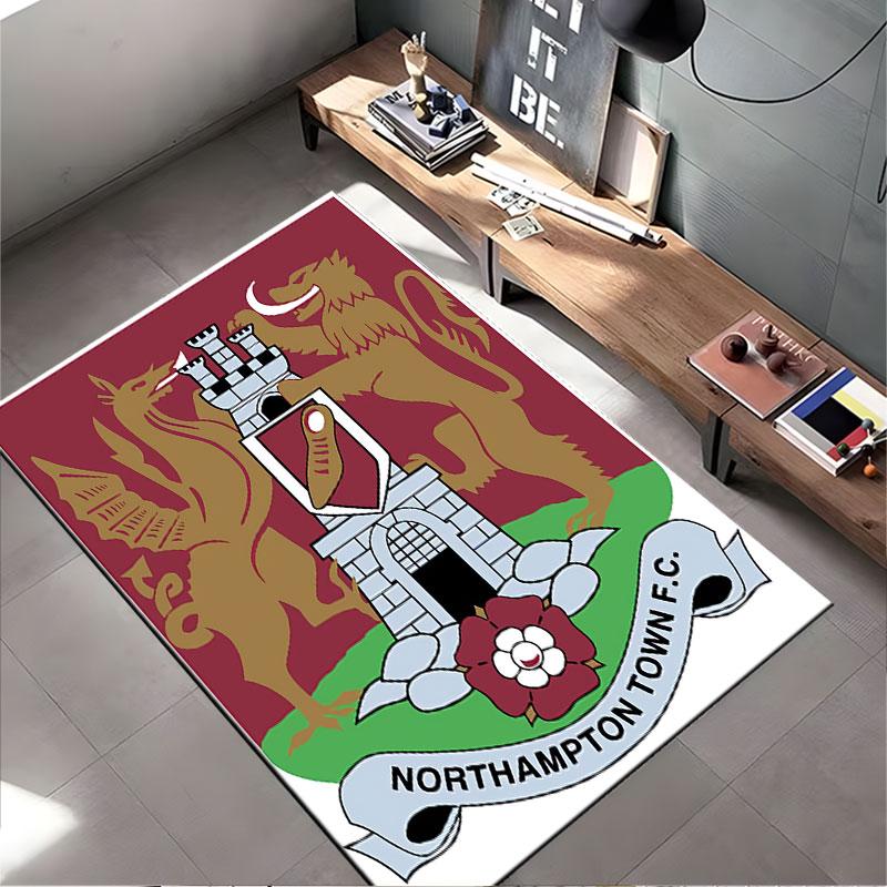 Northampton Town FC Logo Teppich geeignet als rutschfeste Matte für das Wohnzimmer oder Schlafzimmer Sofa