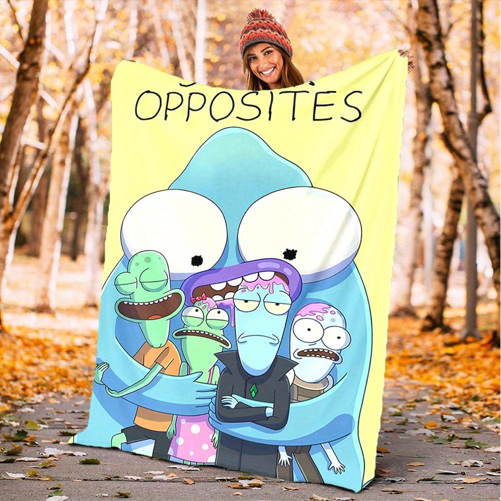 1pc Solar Opposites, Cartoon Network, Family Dynamic Digital Printed Flannel Blanket, Super Soft Plush Fleece Bed Cover, Multipurpose Four S 150x180cm