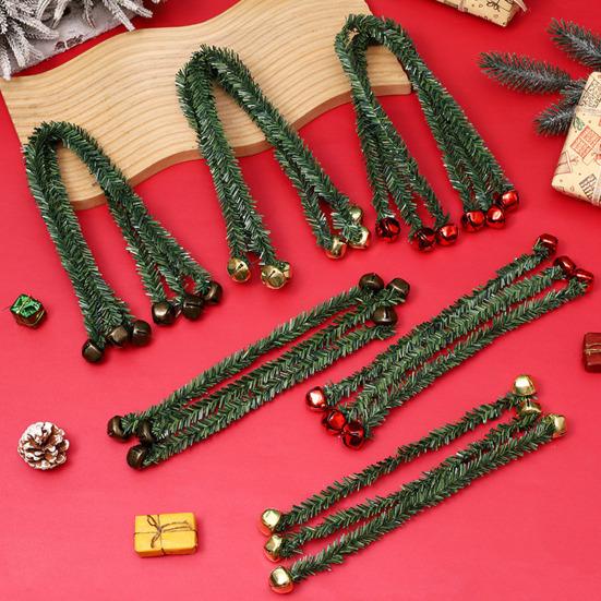 Christmas Garland for Stair Railings 11.8 Inch Ties Banister Bells, Decorative Twist Ties, Reusable Lifelike Greenery Artificial Pine Hanger