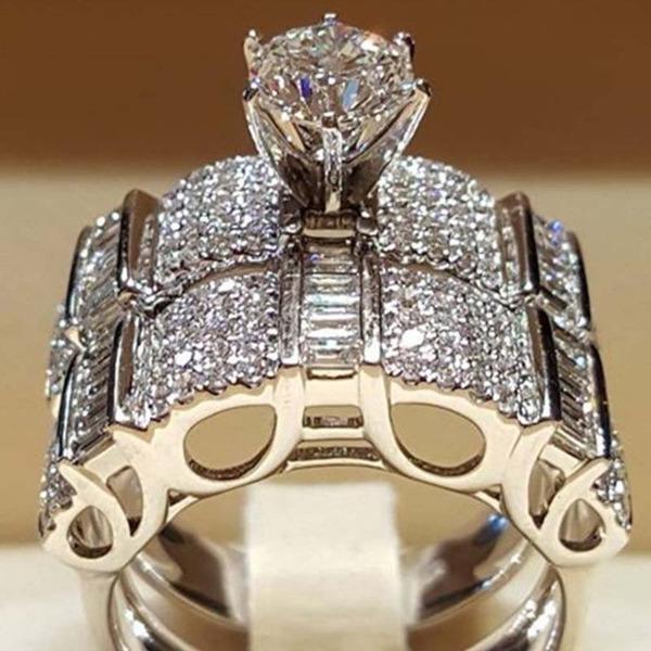 Adel Luxus Farbe Imitierte AAA CZ Diamanten Ringe für Damen Verlobung Hochzeit Schmuck Party Bankett Accessoires