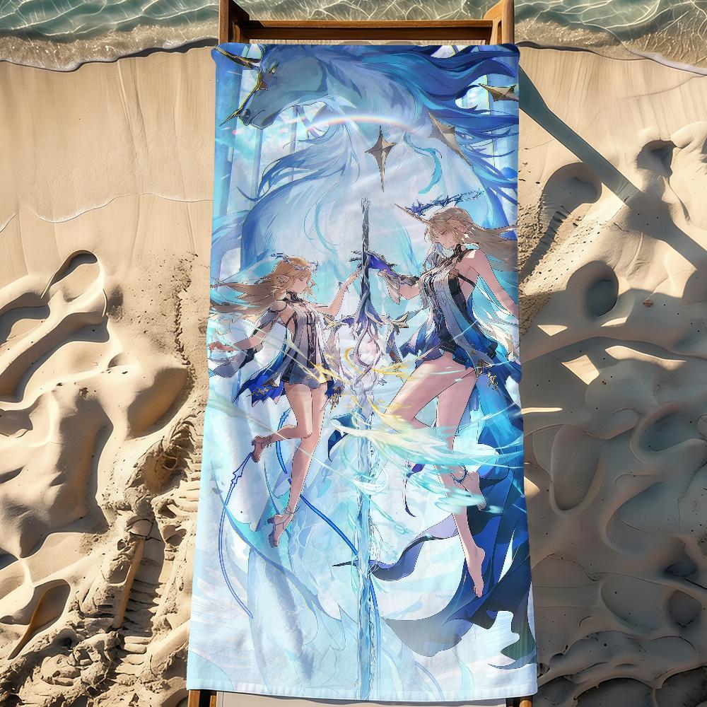 Fleurdelys Cartethyia Wuthering Waves Towel Sports Quick Dry Travel Camping Gear Sandproof Soft Light Large Beach Towel