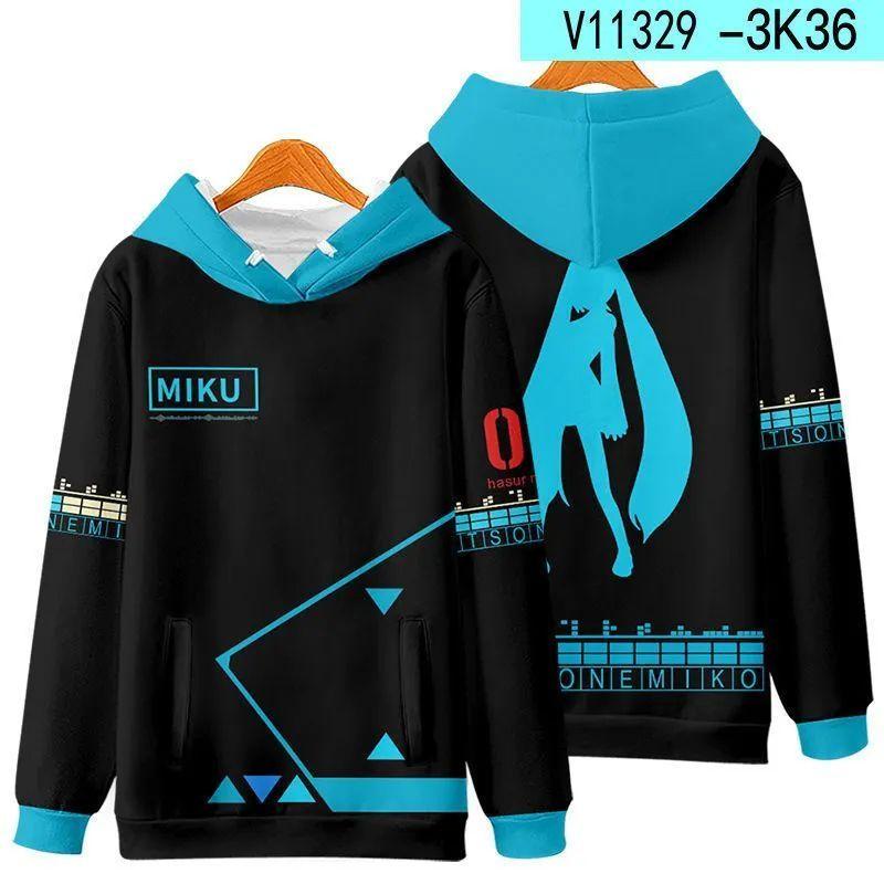 New Fashion Cartoon Hatsune Miku Anime Characters Winter 3D Printed Zipper Hooded Sweatshirt Friend Surprise Birthday Gifts