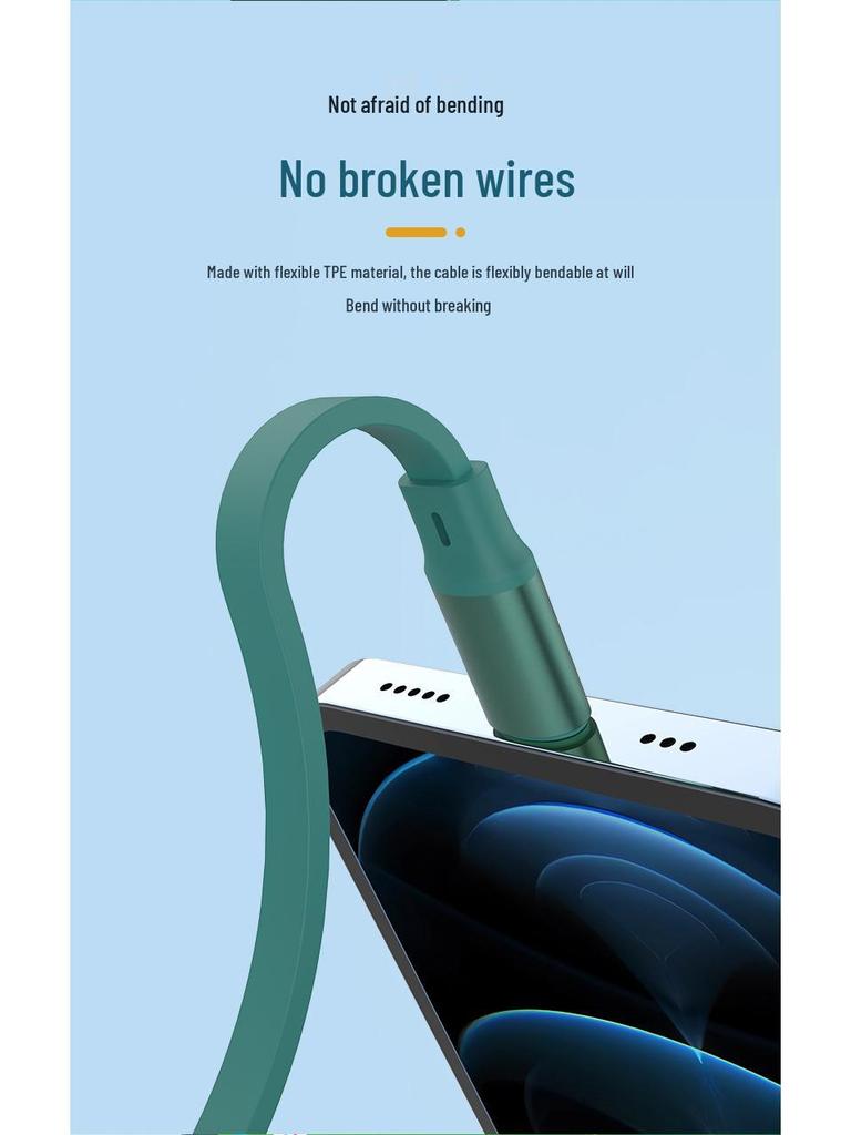 3-in-1 100W Fast Charging Cable, Compatible with Apple and Huawei, 6A Single Pull Design