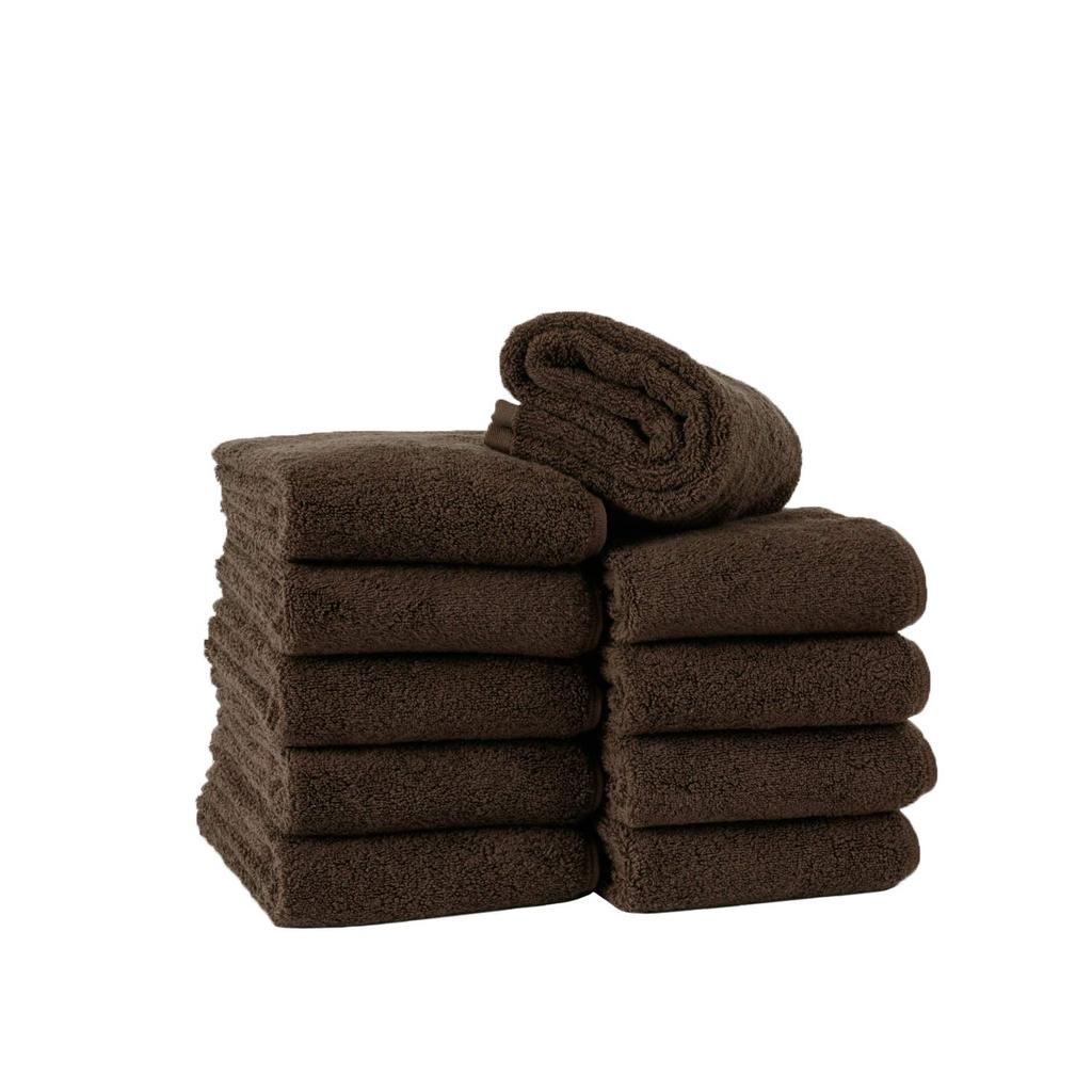 Towel Laboratory Face Dark Professional Fast JapanTechnology [Toughness PRO] #005 Towels, Brown, 10-Pack, Grade, Thick, Volume, Long-Lasting,