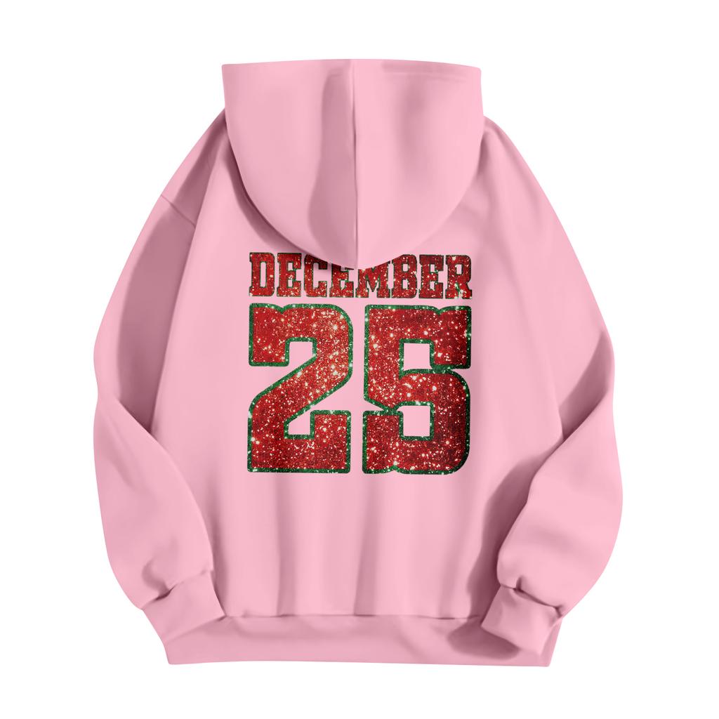 Women's Christmas  Hoodie Funny Cute Christmas Holiday Sweatshirt Pullover