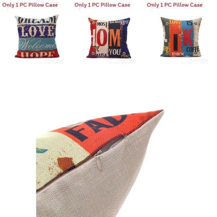 Premium Housse De Coussin Carr Coton Imprim Lettres Rtro Mlang For Timeless Elegance