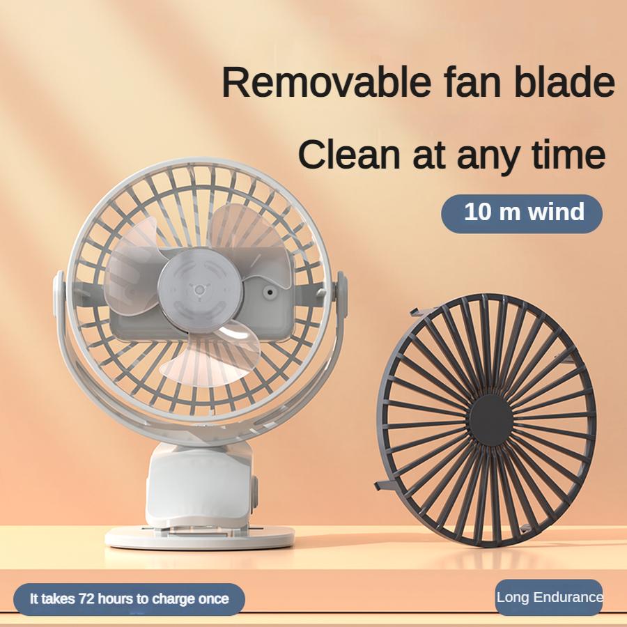 Electric Mini Hand Clip Fan USB Rechargeable Table Fan Clip-on Type Portable Mini Desk Fans Air Conditioner Hanging Fan Bedroom