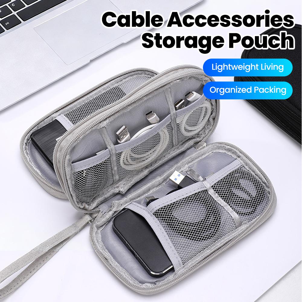 Electronics Accessories Portable Organizer Travel Essential Multi-Functional Storage Bag USB Data Cable Wired Headset Organizer