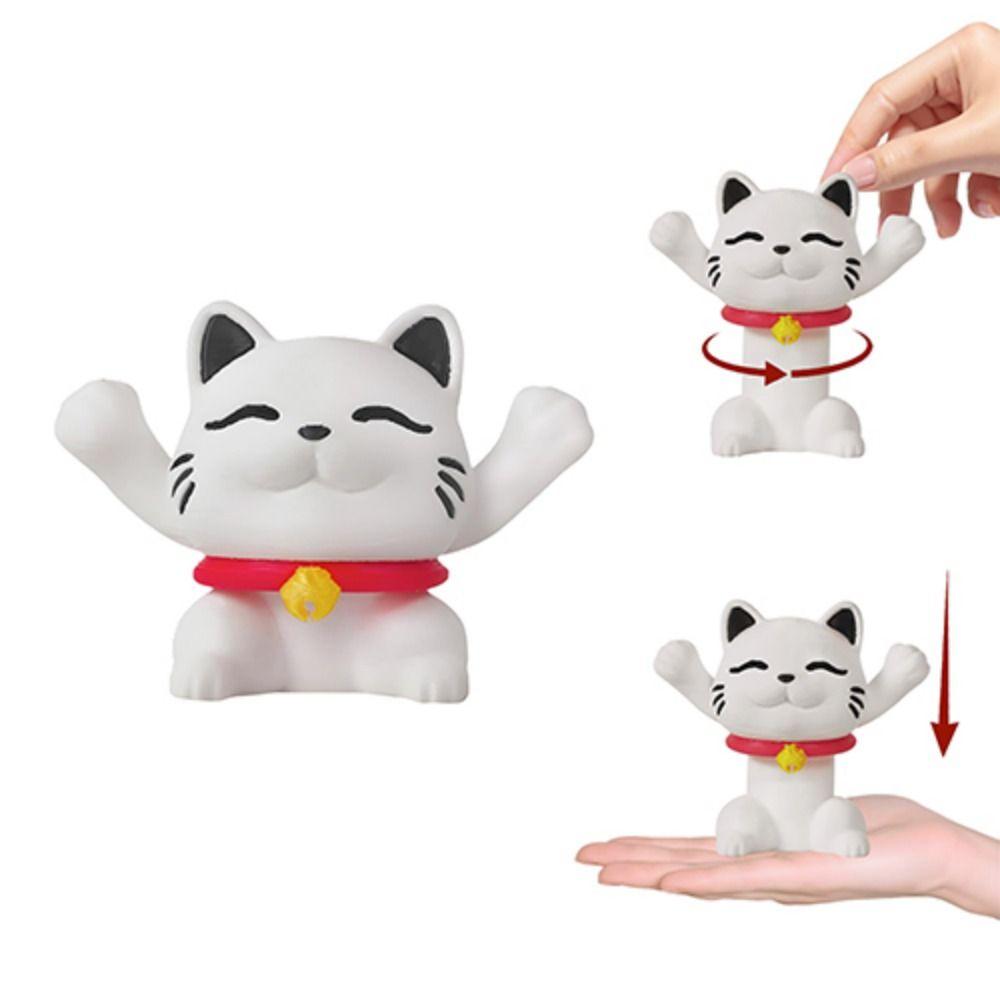 Rotational 3D Printed Animal Telescopic Cat Ornament Creative Kitten Figurines  Home Decoration