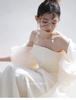 Mermaid Wedding Evening Bride Overseas S M [Fiveen] Dress, White, Simple, Long, Wedding, Pre-wedding, Off-the-shoulder, Dress, After-party, Dress,