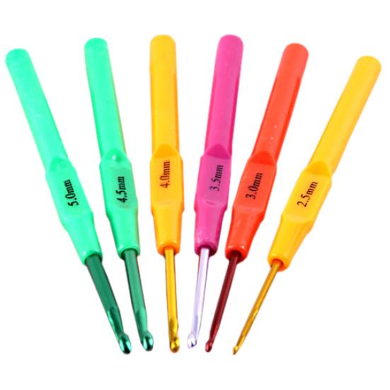 

6шт/комплект пластиковая ручка алюминиевые крючки вязать иглы ткать ремесла