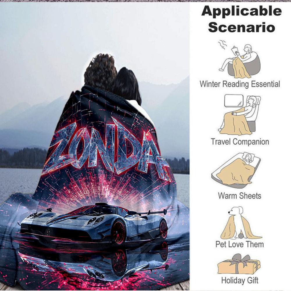 1pc Pagani Zonda, Luxury Sports Car Blanket Soft All Season Throw with Vibrant Design, Perfect for Home, Travel, and Gifts, Ideal for Naps and Camping