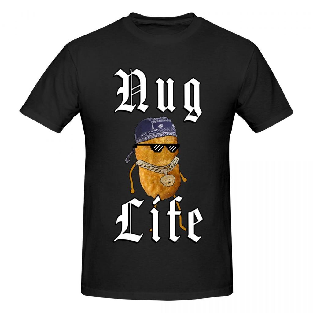 Unisex Chicken Nugget T Shirt Funny Meme Nug Life T Shirt Streetwear Big Size Cotton Crewneck Custom Sleeve Tshirt