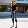 Women's High Waist Washed Women's Jeans Fashionable Versatile Straight Leg Pants