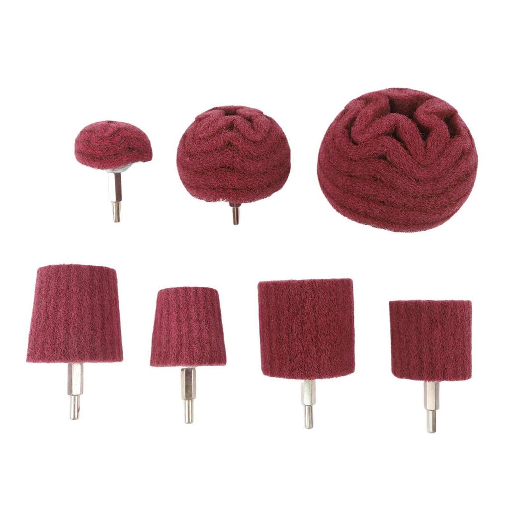 7-teiliges Set Pilzförmige Nylon-Polierscheiben für Metall Zur Rostentfernung und zum Polieren von gebürsteten Oberflächen mit sicherem Griff