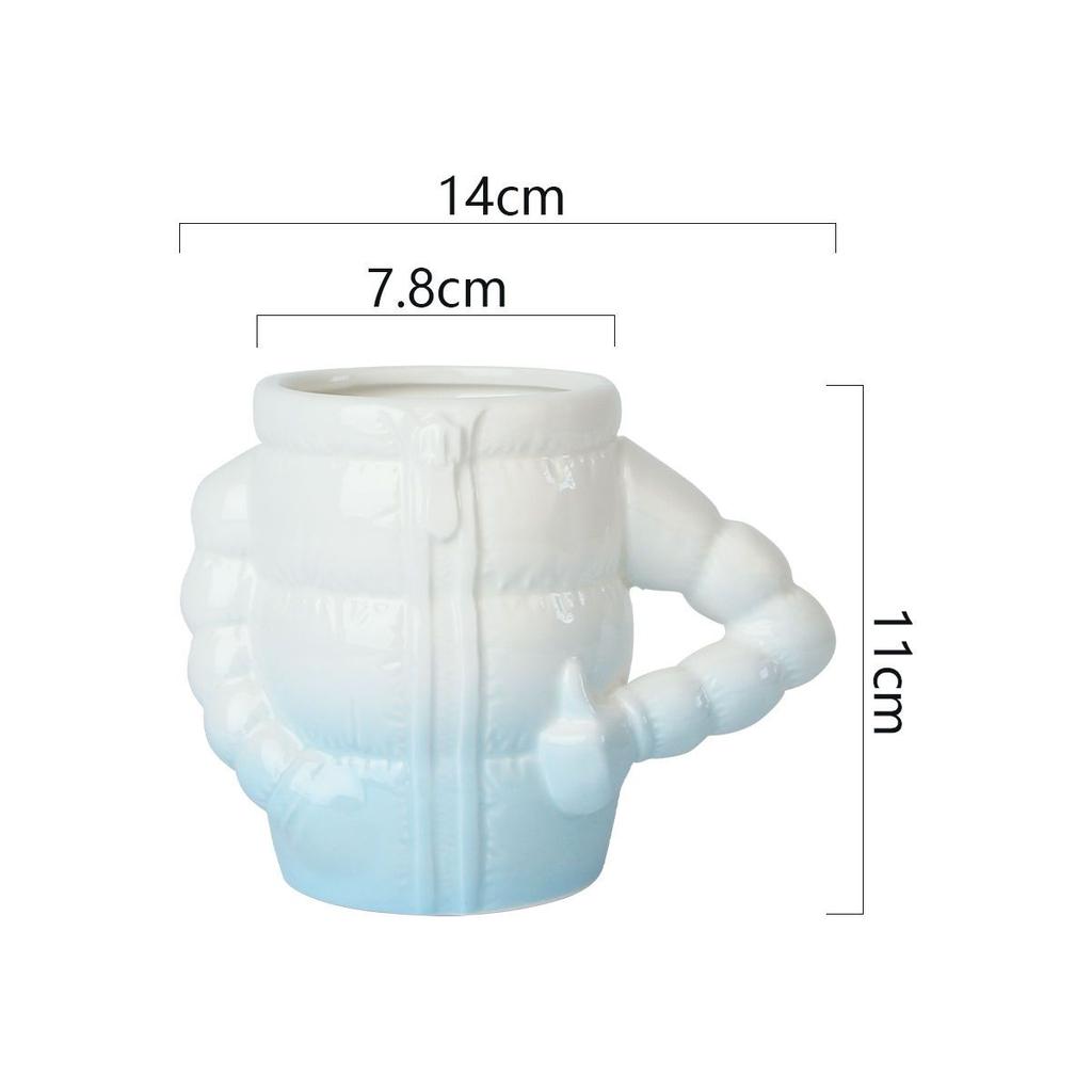 400ML Ceramic Coffee Mug Creative down Jacket Design Breakfast Cup Porcelain Drink Mugs for Beer Milk Tea Water Couple Sets