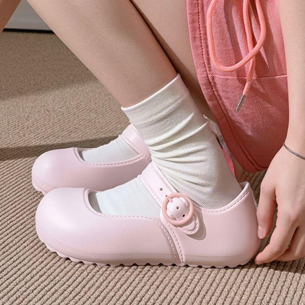 Candy Color EVA MaryJane Slippers Anti-slip Slides Sandals Fashion EVA Ballet Shoes  Girl