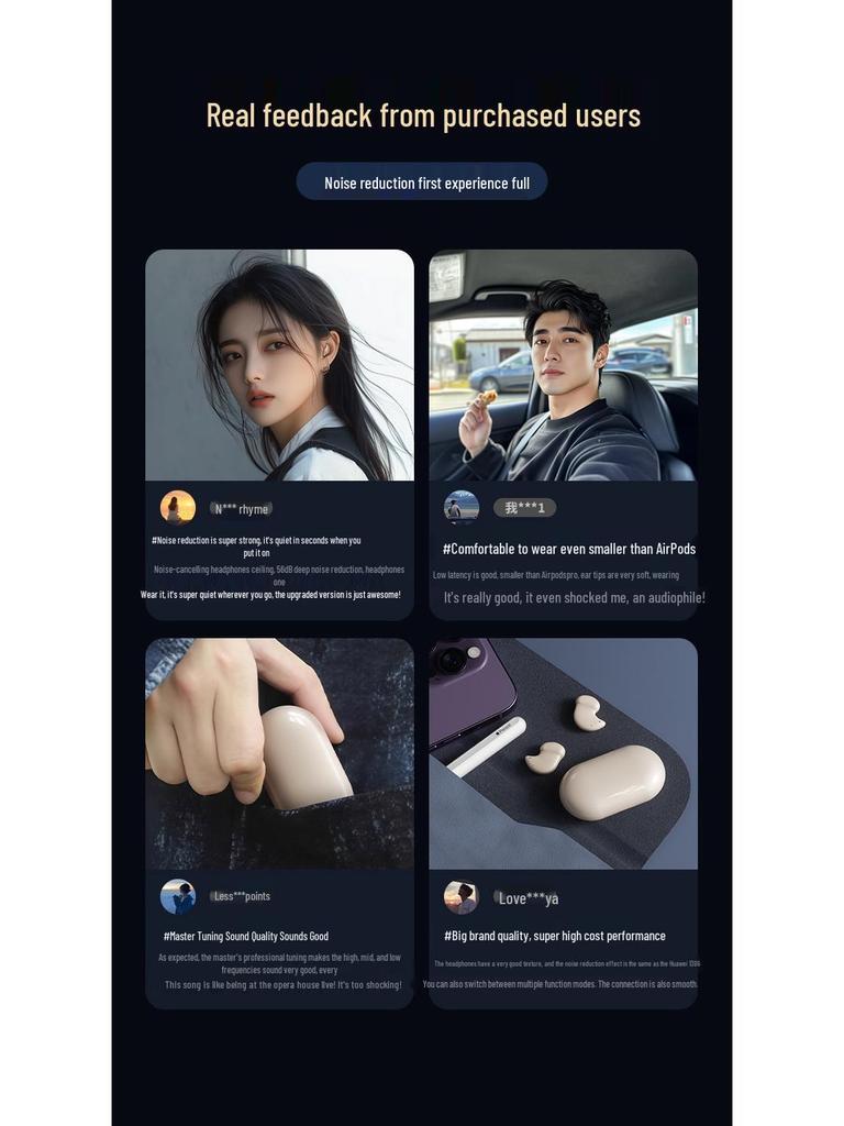 Naiye Ultra-Thin Wireless Sleep Earbuds: Waterproof, Noise-Canceling, Bluetooth Sport Earphones