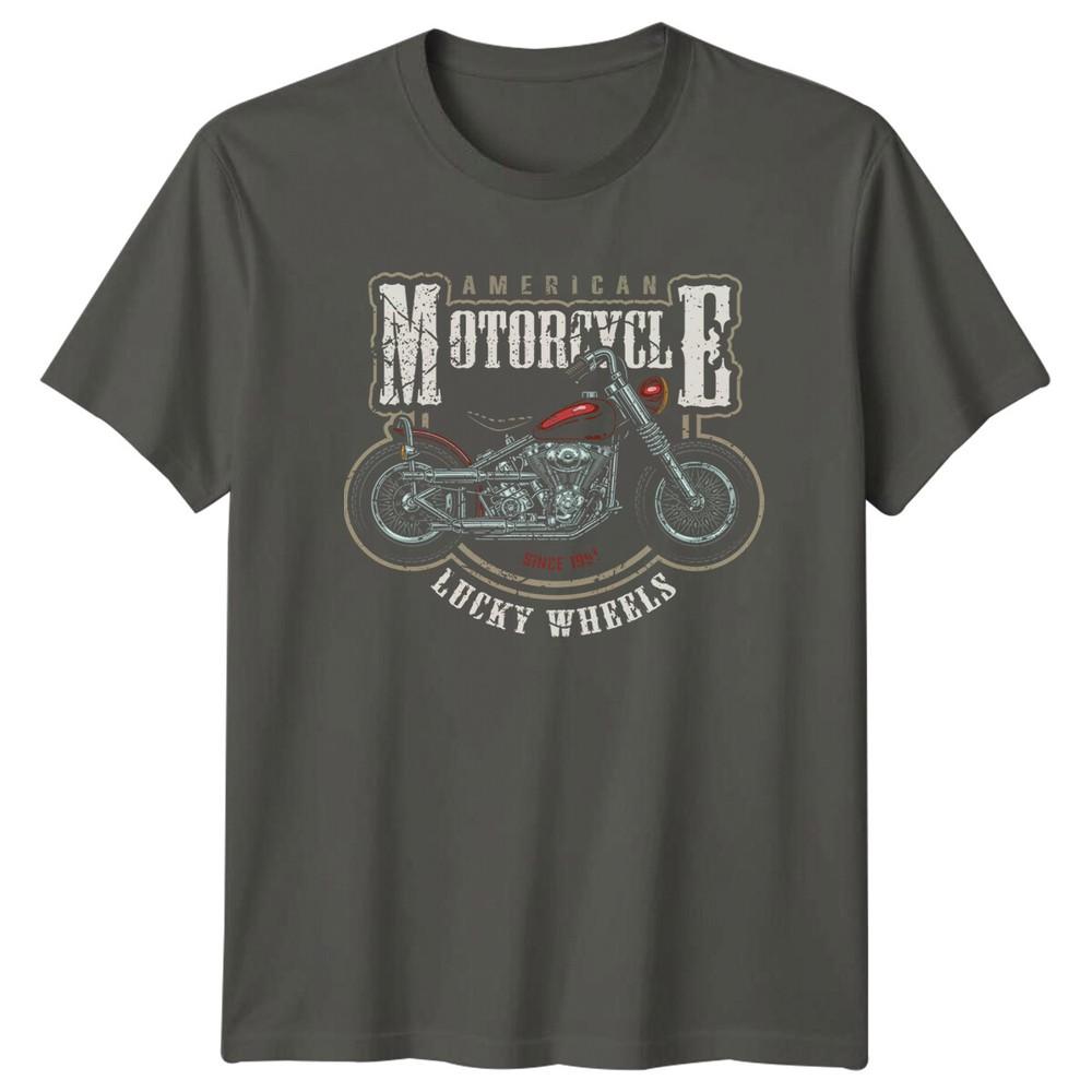 American Motorcycle Lucky Wheels Since 1991 Unisexs TShirt Unisexs Tee Graphic S