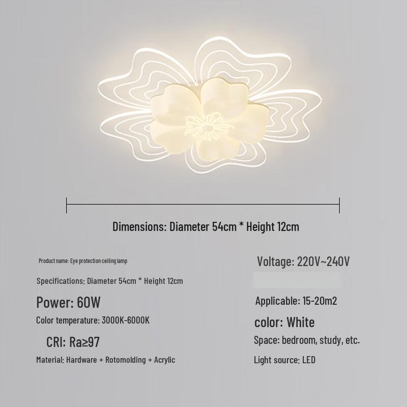 Flower LED Ceiling Lamp for Bedroom Study