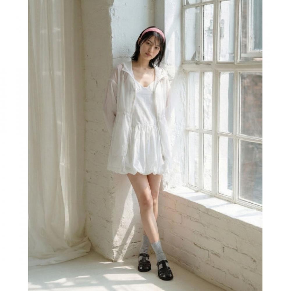 C S In The Room High neCk Sheer StrIng wIndbreaker Long Jumper 3 ColorS