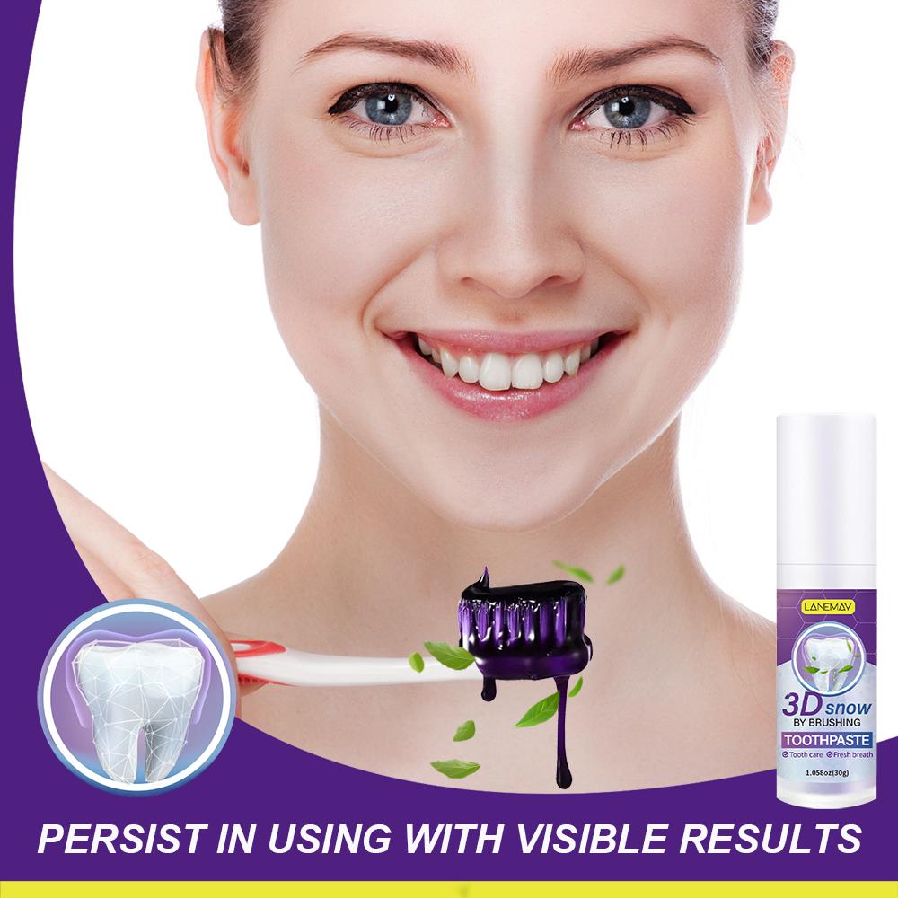 Purple Toothpaste for Smoking, Coffee Drinking & Tartar Removal - With Peppermint & Glycerin - Long Lasting Fresh Breath