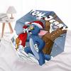 1pc Merry Christmas Adventure Tom and Jerry Automatic Open/CloseUmbrella, Portable Compact Umbrella for Men & Women J061