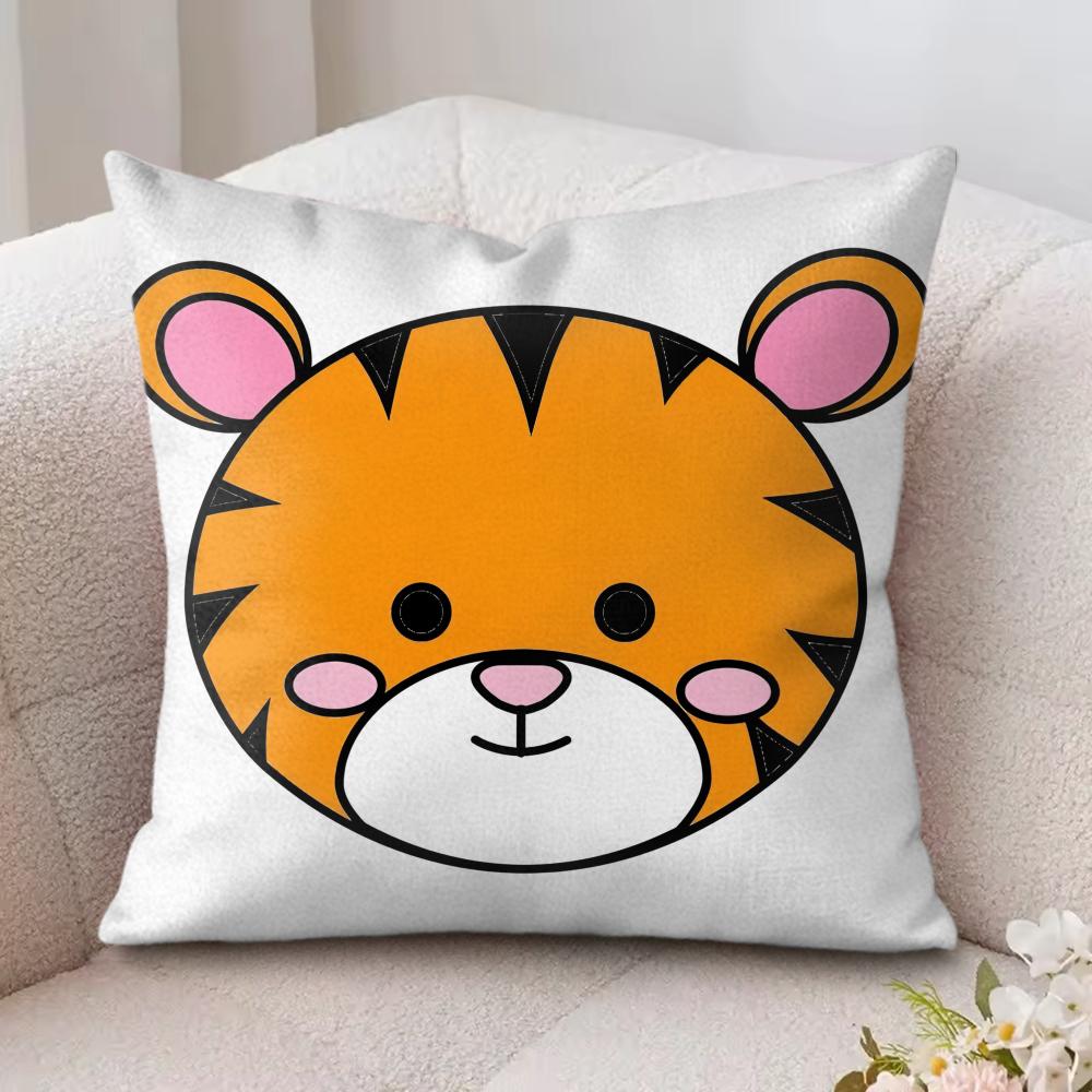Cartoon Animal Child Kids Cushion Cover Silky Short Plush Invisible Zipper Dustproof Sofa Pillow Case For Home Decor