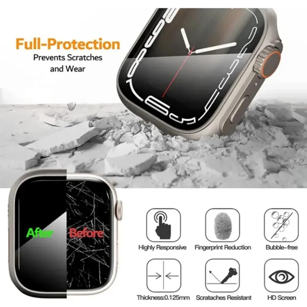 Schutzfolie Abdeckung für Apple Watch 44mm 45mm 40mm 41mm Hartes PC Front Rückseite Stoßfänger Hülle für IWatch 9 8 7 6 5 4 Wechsel zu Ultra