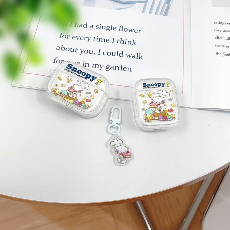 Cute Dessert chef Snoopy earphone Case Earphone Case for AirPods 1 2 3 Pro 4 Pro2 2nd Funny Snoopy Wireless Bluetooth Headset
