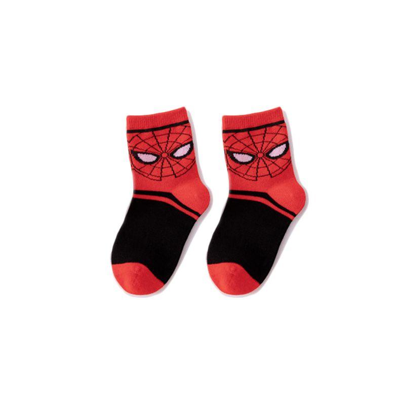 Spider-man Cotton Boys Socks With Cute Cartoon Pattern For Fun And Comfortable Wear