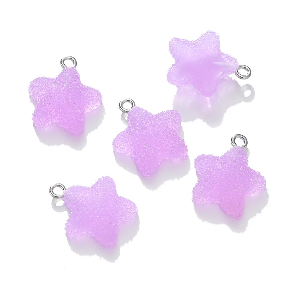 10pcs/lot Simulation Five-Pointed Star Soft Candy Cute Charms Pendant for DIY Earrings Necklace Jewelry Accessories Finding