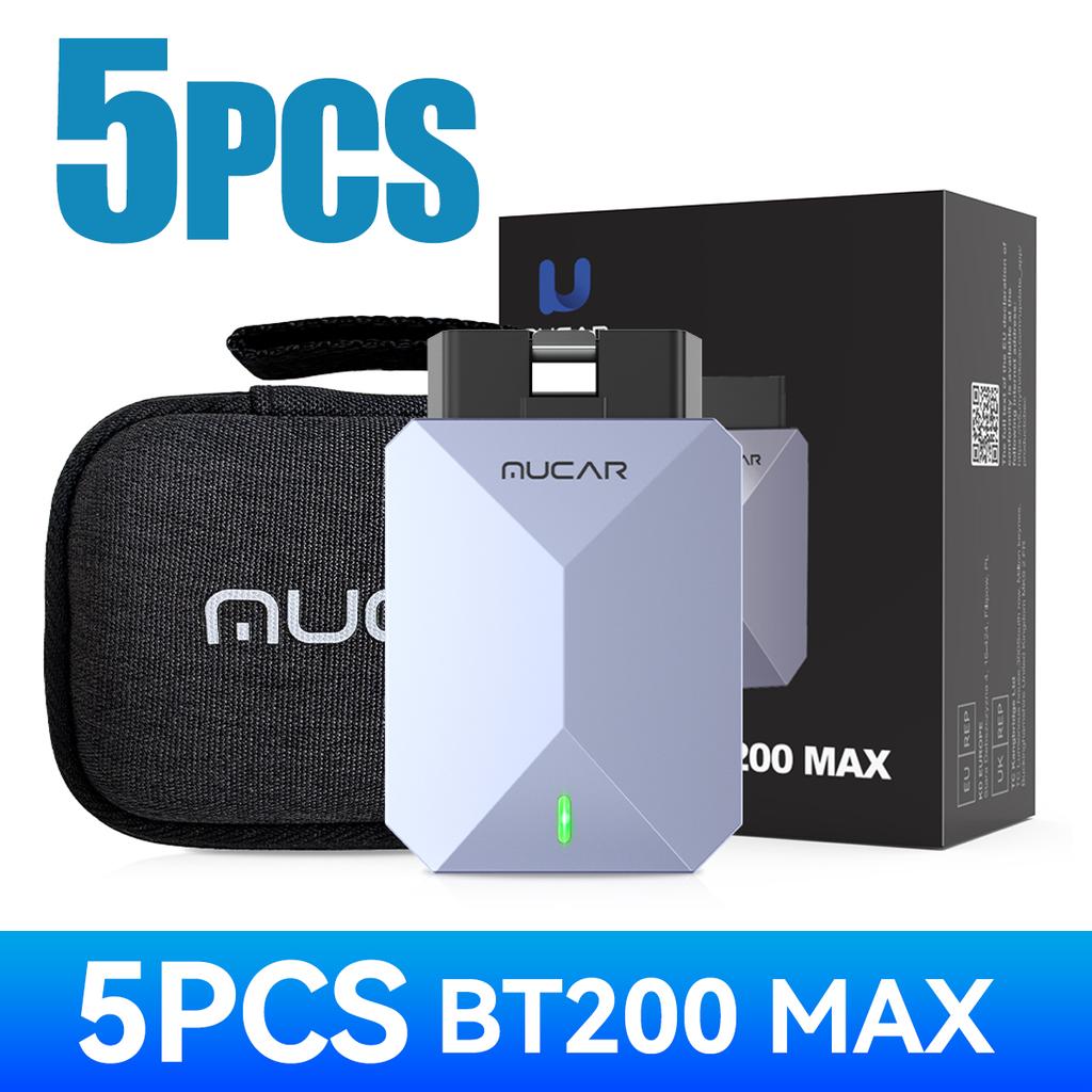 MUCAR BT200 MAX CAN FD OBD2 Scanner 15 Resets AI Car Diagnostic Tools All System Auto Scan Bi-Directional Control Free Update