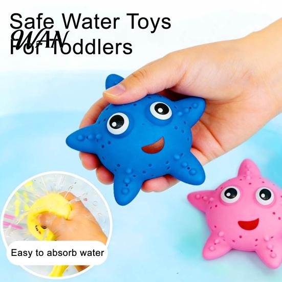 Water Toys For Squeezing Starfish Squirter for Kids Soft TPR Bath Pool Toy Cute Marine Animal Tactile Shape Squeeze to Spray Fun Summer Beach