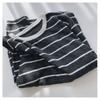 New striped long-sleeve round-neck T-shirt for women, spring and autumn 2026, stylish, loose-fitting, slimming base shirt