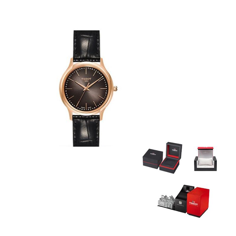 

TISSOT Excellence Collection Quartz Movement 30m Water Resistance Women s Watch 32mm Coffee Watch Dial T926.210.76.291.00 Black Strap
