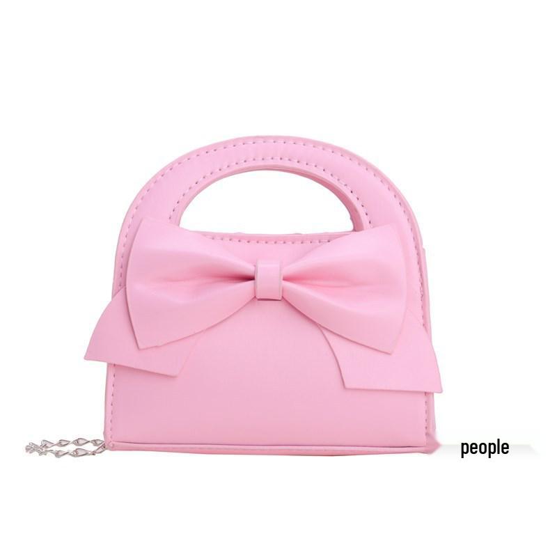 Trendy Bowknot Handbag for Girls - Cute Crossbody Bag for Kindergarten & Elementary Students One Size розовый