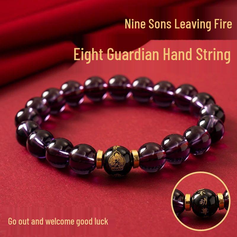 

Teacher Endorsed: Wutaishan Zodiac Guardian Bracelets - Driving Essentials 10mm Amethyst Obsidian Bracelet [Snake]