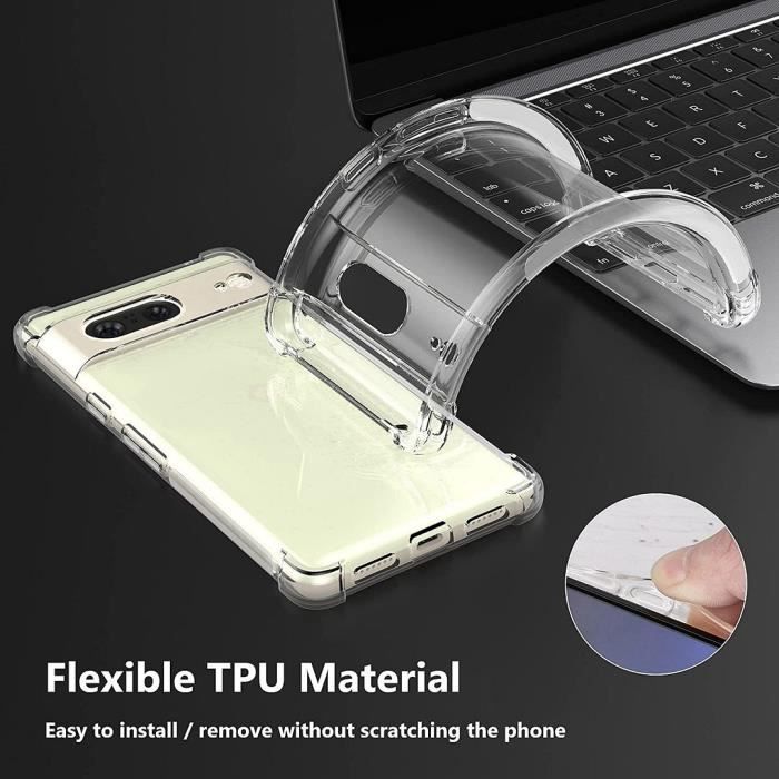 Protective Case - E.F.CONNECTION - Google Pixel 7 - Silicone - Transparent - Reinforced Corners