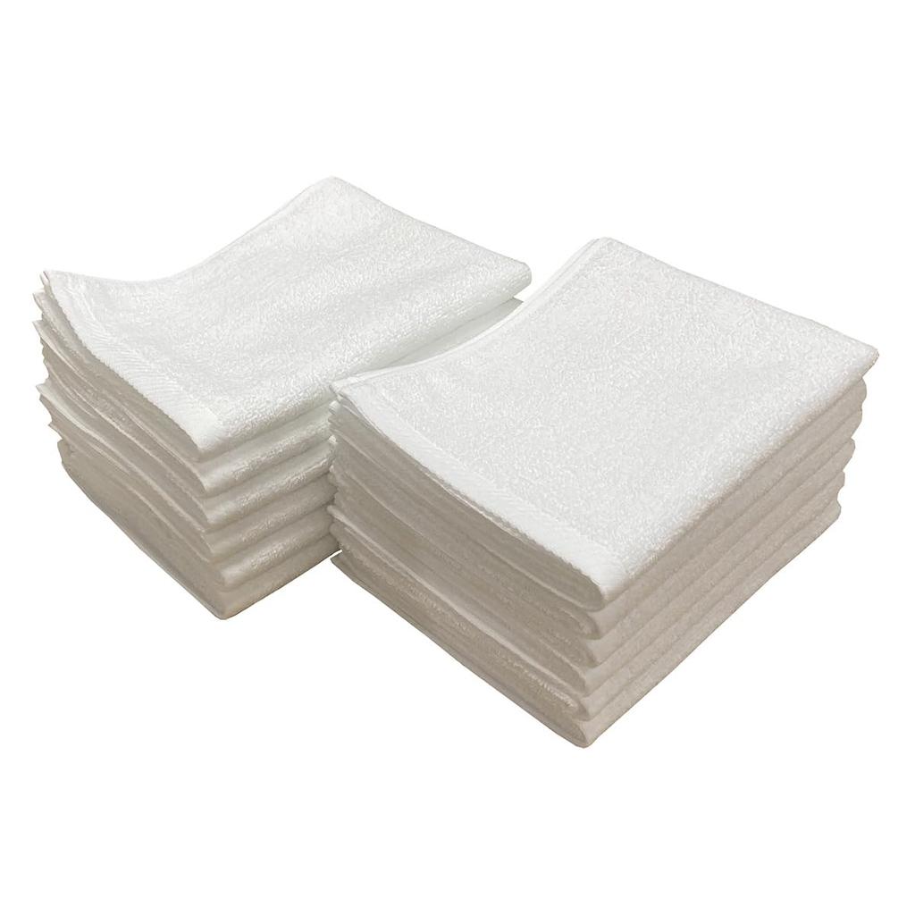 Senshu Towel Face Towels, 12-Piece Set, White, 250 Momme, 35x89cm, Made In Japan, Commercial Use, Color-Resistant, Sulfur-Dyed, Double-Hemmed