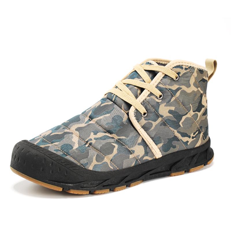 Waterproof Camo High-Top Snow Boots: Non-Slip, Velvet-Lined, Warm Outdoor Cotton Shoes for Autumn & Winter