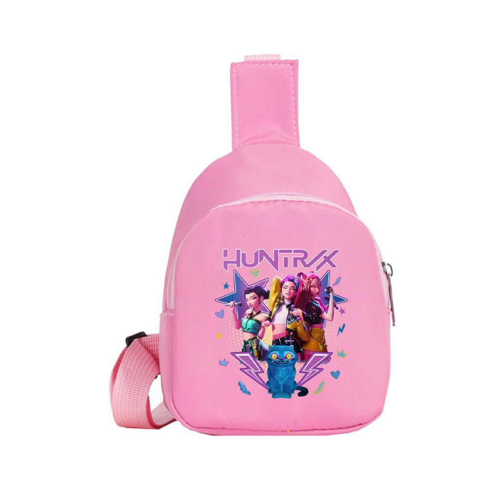 Anime Cartoon K-Pop Demon Hunters Printed Kawaii Chest Pack for Boy Girl Shoulder Bag Student Portable Crossbody Pouch Kid Gift